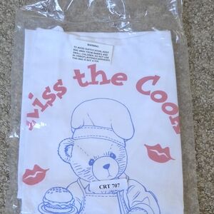 Vintage "Kiss the Cook" Apron Featuring a Cherished Teddies Bear Graphic NOS
